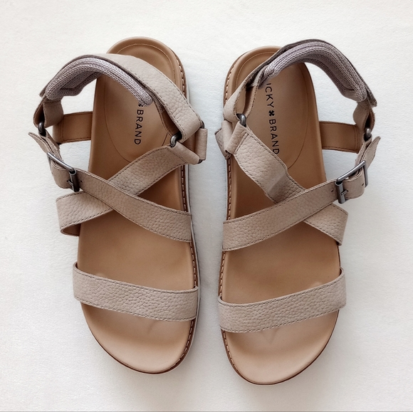 Lucky Brand▪️Platform Leather Sandals w/ adjustable back - Picture 2 of 5